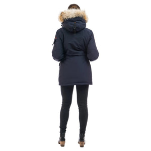 Outdoor Survival Canada OSC Women's Kasa -40 Down Parka in Cold Lake Blue on Model Rear View | ScoutTech Outfitters Mississauga