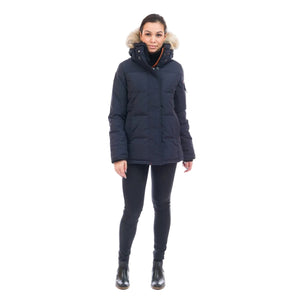 Outdoor Survival Canada OSC Women's Nukka -40 Down Parka in Cold Lake Blue on Model Front View | ScoutTech