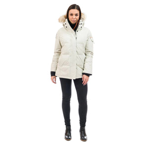 Outdoor Survival Canada OSC Women's Nukka -40 Down Parka in Opal on Model Front View | ScoutTech Outfitters