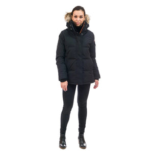 Outdoor Survival Canada OSC Women's Nukka -40 Down Parka in Orca Black on Model Front View | ScoutTech Outfitters