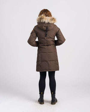 Outdoor Survival Canada OSC Women's Siku -40 Down Parka in Alpine Moss Back View | ScoutTech Outfitters Mississauga Store