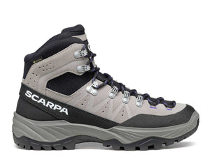 Scarpa Women's Boreas GTX Waterproof Trekking Boots in Grey and Black Logo View | ScoutTech Outfitters Mississauga Store