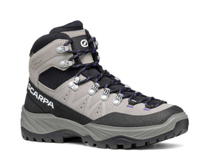Scarpa Women's Boreas GTX Waterproof Trekking Boots in Grey and Black Side View | ScoutTech Outfitters Mississauga Store