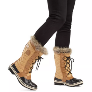 Sorel Women's Tofino ll Insulated Waterproof Winter Boots -20C Rated in Curry Pair on Model | ScoutTech Outfitters Mississauga Store