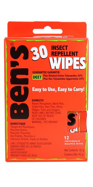 Ben's 30 Insect Repellent Wipes