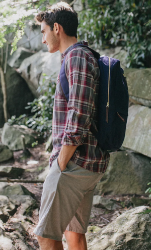 United By Blue Mens Selby Organic Cotton Shorts in Grey Side View on Male Model | ScoutTech Outfitters