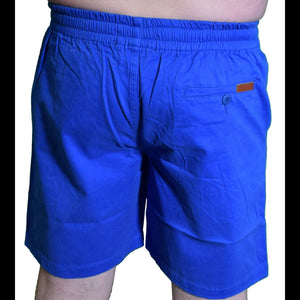 United By Blue Men's Spence Cotton Stretch Athletic Shorts in Royal Blue Back | ScoutTech Outfitters