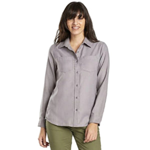 United By Blue Women's Pinedale Wool Blend Long Sleeve Button Up Collared Shirts in Grey | ScoutTech Outfitters Mississauga Store