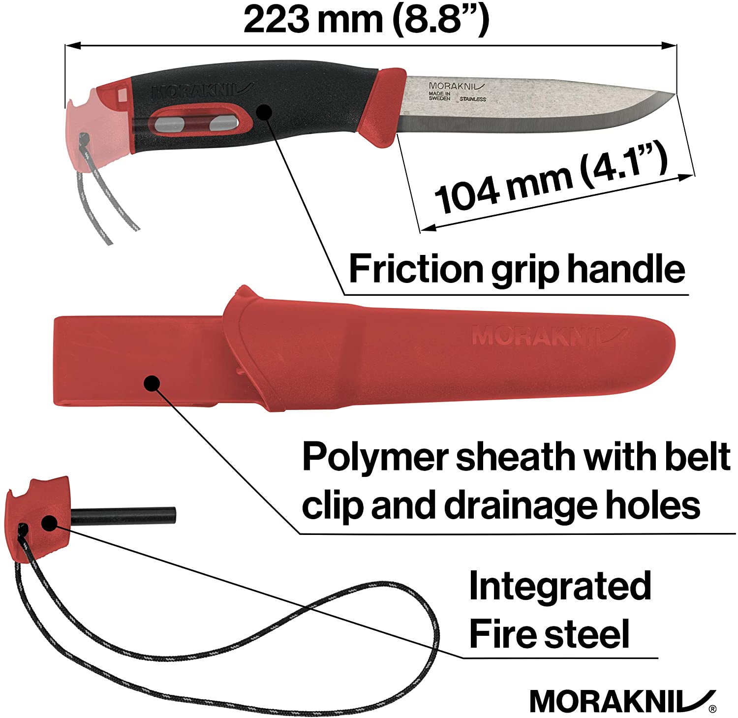 Morakniv　Starter　Fixed-Blade　Outdoor　Fire　Companion　and　Knife　Spark　ScoutTech