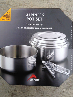 MSR Alpine 2 Pot Set- Stainless Steel 3 pc with Pot Grips
