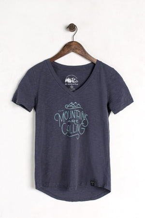 United By Blue Womens Mountains Are Calling Scoop Neck Tee Shirts