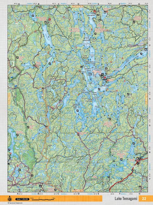 Backroad Mapbooks Lake Temagami Neon 22 Waterproof Tear-Resistant Topographic Map