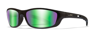 WILEY X P-17 Sunglasses Polarized Emerald Lenses/Gloss Black Frame