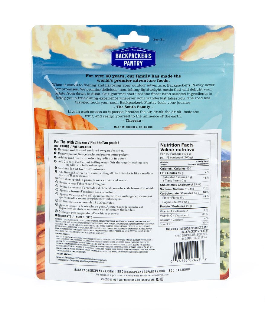 Backpacker's Pantry - Pad Thai with Chicken - ScoutTech