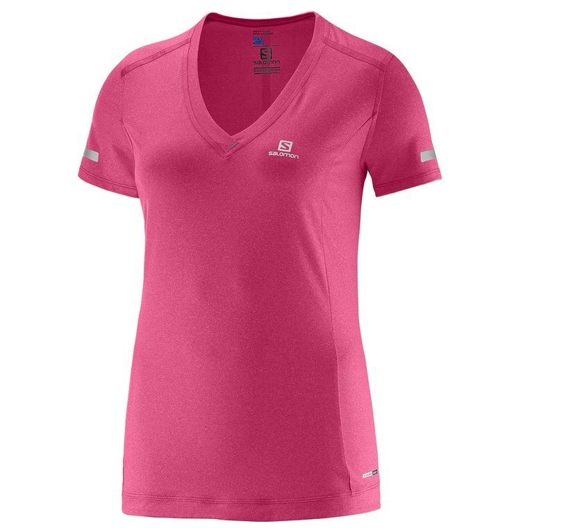 Salomon Women's Park Tee V-Neck Running Shirts - ScoutTech